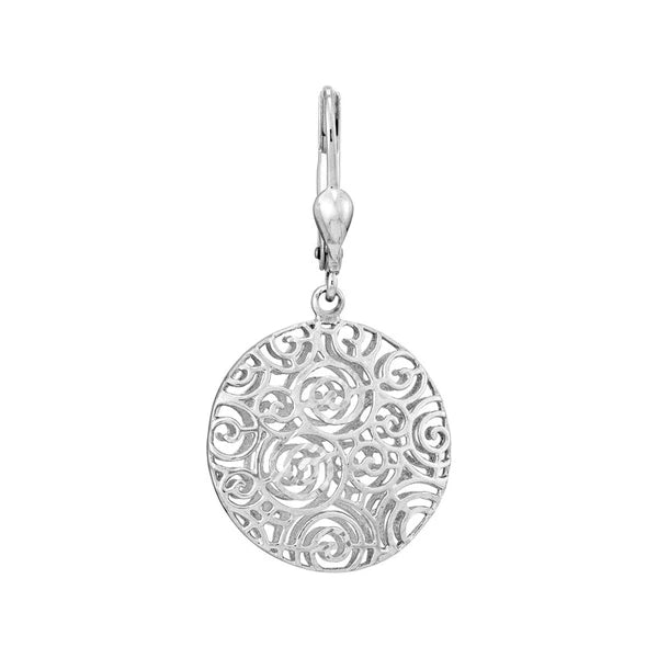Sterling Silver Filigree Circle Drop Earrings