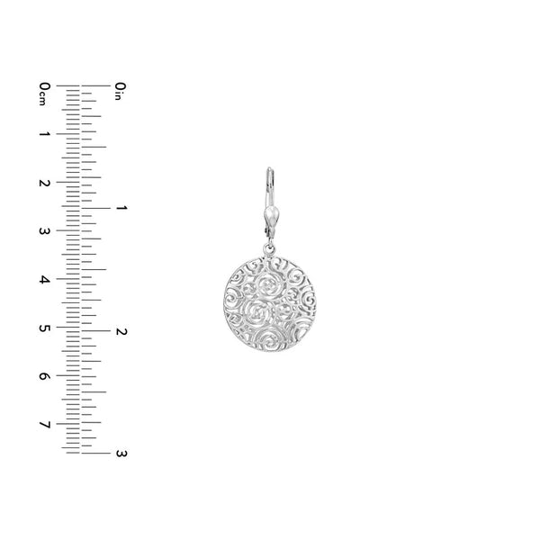 Sterling Silver Filigree Circle Drop Earrings
