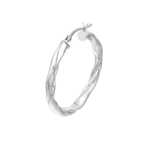 Sterling Silver Twisted Hoop Earrings