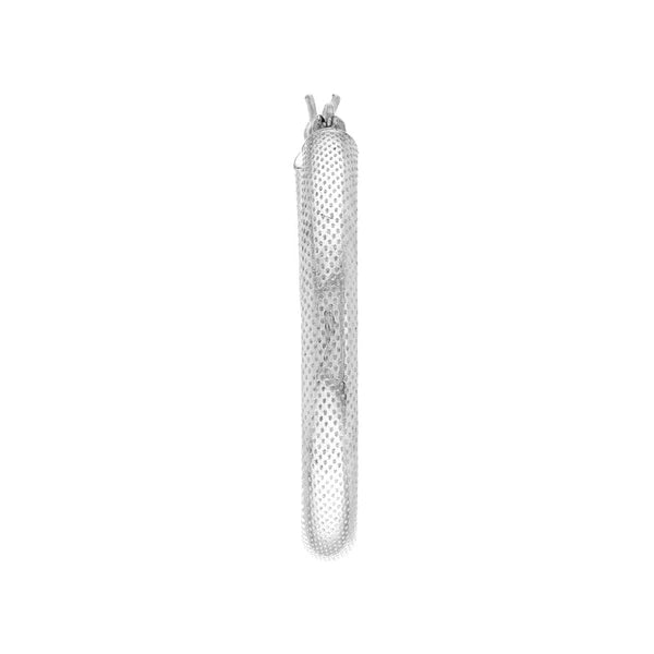 Sterling Silver Textured Hoop Earrings