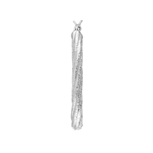 Sterling Silver Twisted Oval Tube Hoop Earrings