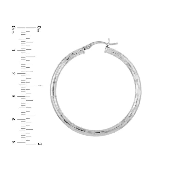 Sterling Silver Mirror Ball Hoop Earrings