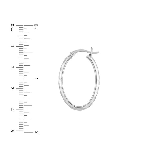 Semi-Twisted Oval Hoop Earrings