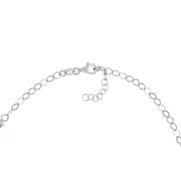 Sterling Silver Purple CZ Rhombus Stations Anklet