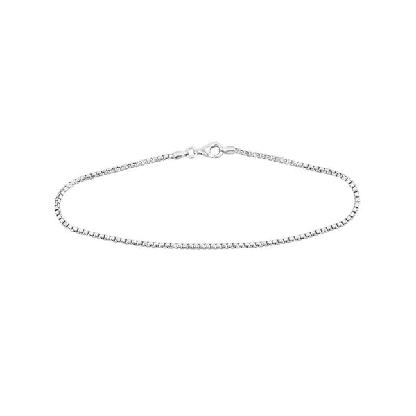 Sterling Silver 2.1mm Round Box Chain with Pear Lobster Lock