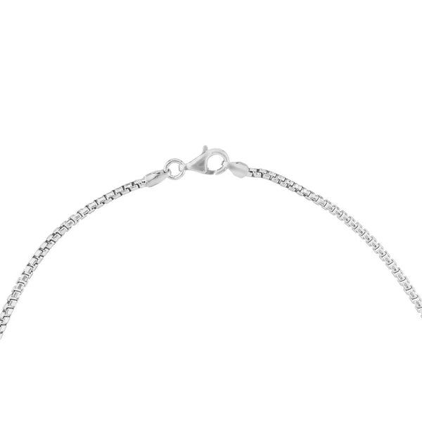 Sterling Silver 2.1mm Round Box Chain with Pear Lobster Lock