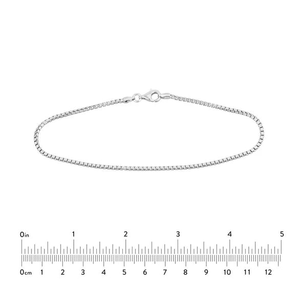 Sterling Silver 2.1mm Round Box Chain with Pear Lobster Lock