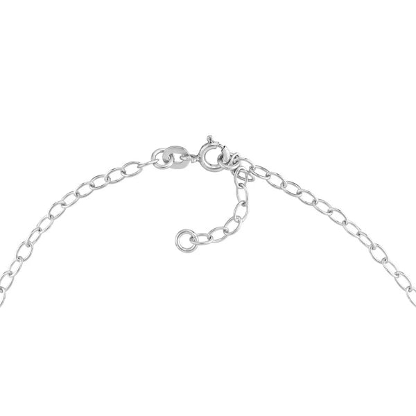 Sterling Silver Peace Sign and Pearl Anklet