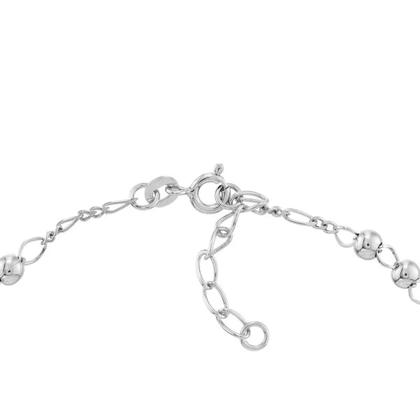 Sterling Silver Beads on Figaro Chain Anklet