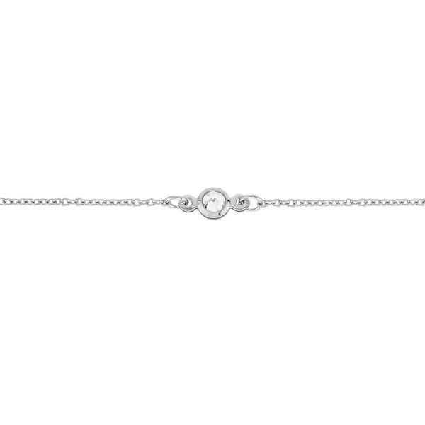 Sterling Silver CZ Illusion Stations on Chain Anklet