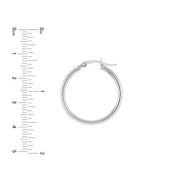 Sterling Silver 2mm x 25mm Polished Hoop Earrings