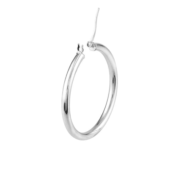 Sterling Silver 3mm x 35mm Polished Hoop Earrings