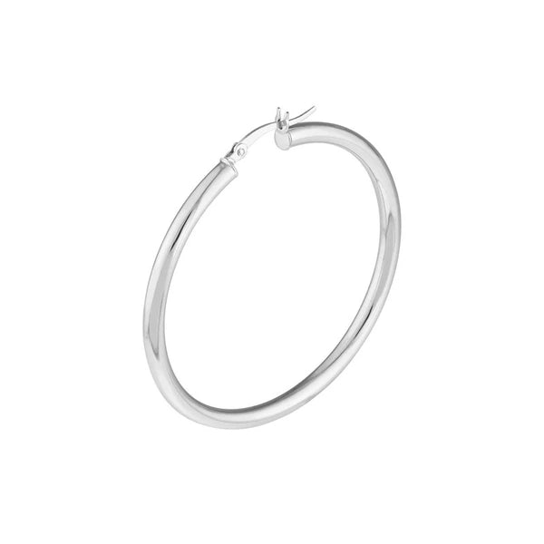 Sterling Silver 3mm x 45mm Polished Hoop Earrings