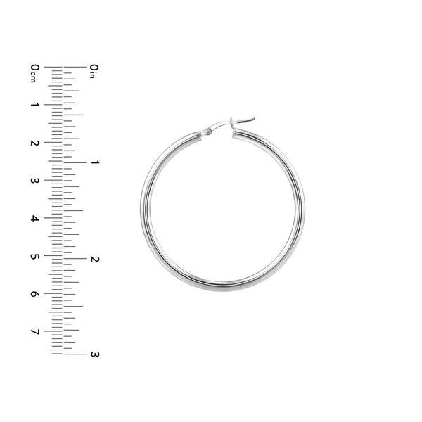 Sterling Silver 3mm x 45mm Polished Hoop Earrings