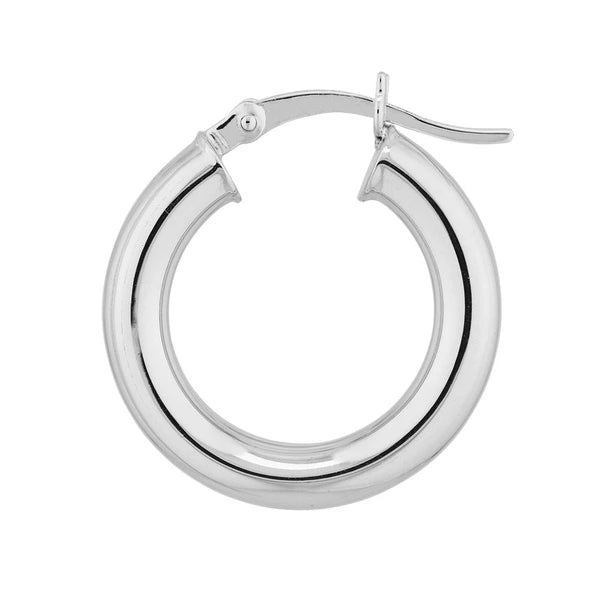 Sterling Silver 4mm x 20mm Polished Hoop Earrings