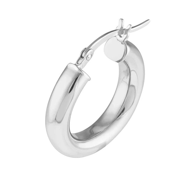 Sterling Silver 4mm x 20mm Polished Hoop Earrings