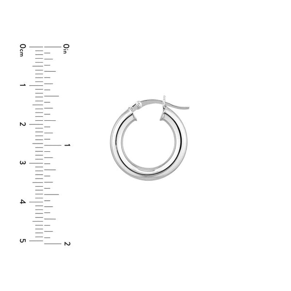 Sterling Silver 4mm x 20mm Polished Hoop Earrings