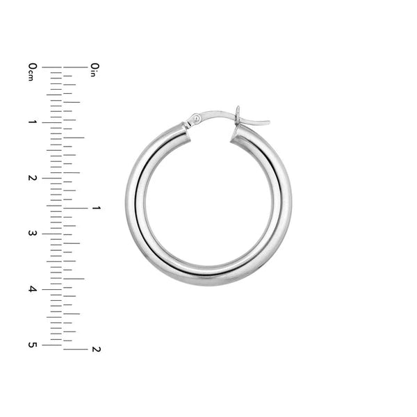 Sterling Silver 4mm x 30mm Polished Hoop Earrings