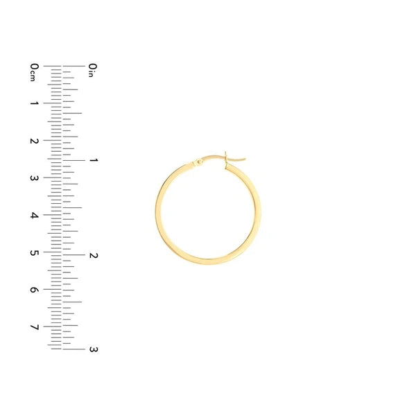2 X 30mm Square Hoop Earrings