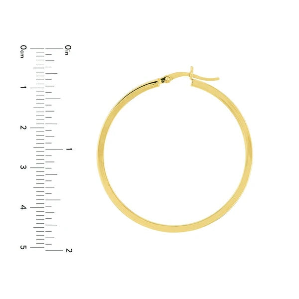 2 x 40mm Square Hoop Earrings