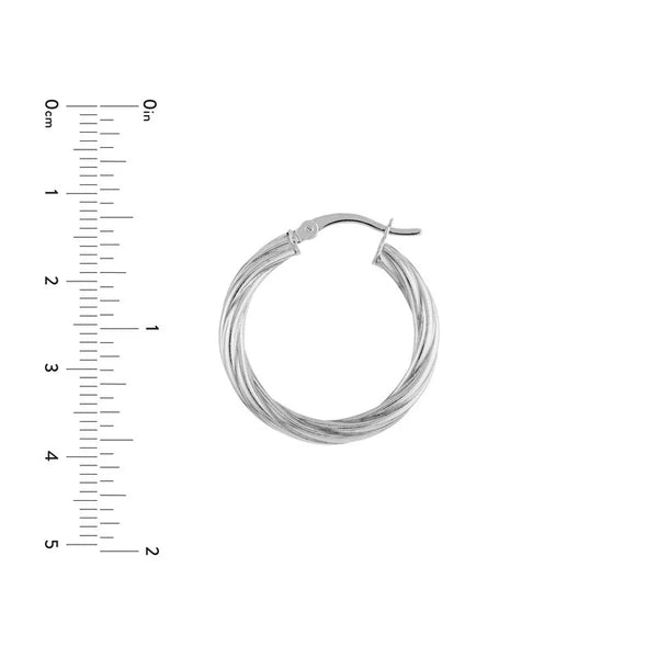 25mm High Polished Twist Hoop Earrings