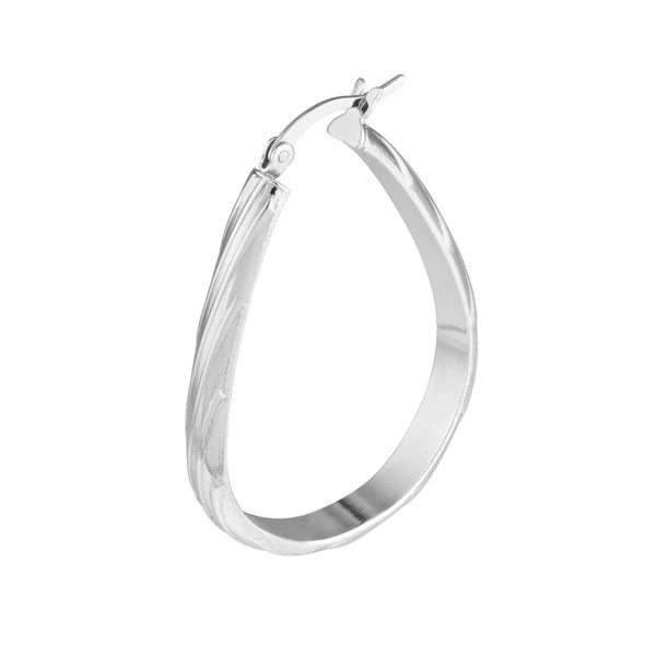 Semi-Twisted Teardrop Hoop Earrings