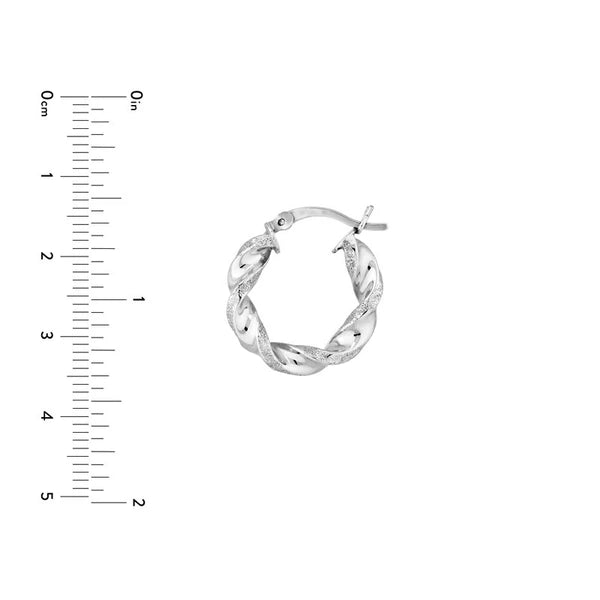 High Polished Texture Twist Hoop Earrings