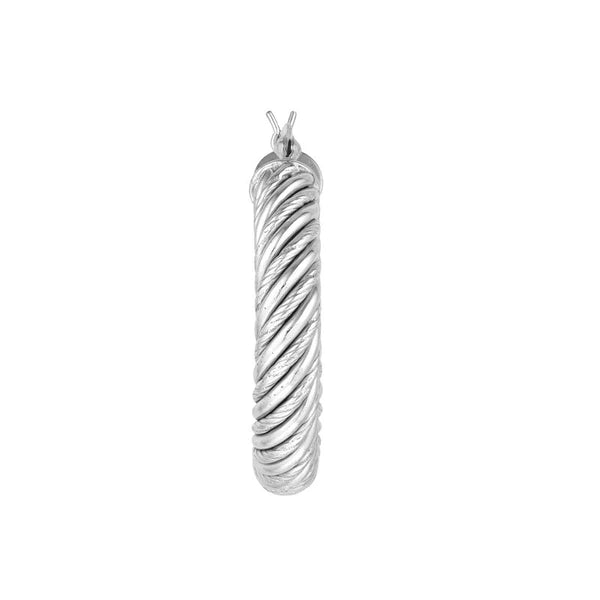 Sterling Silver Twisted Tube Hoop Earrings