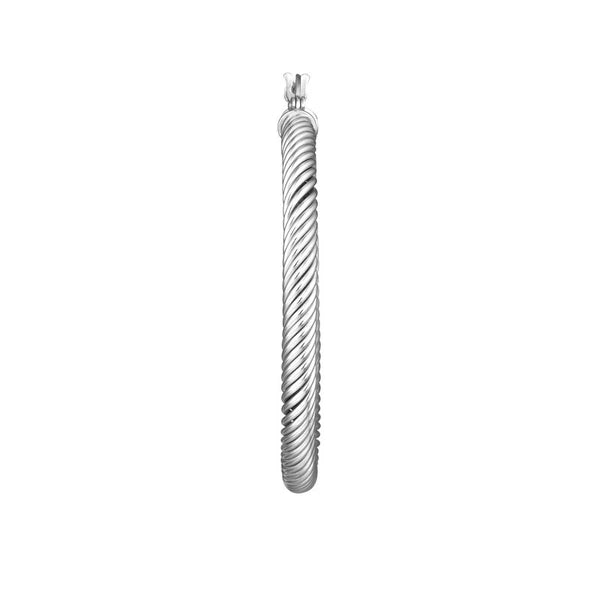 Twist Hoop Texture Earring Rhod