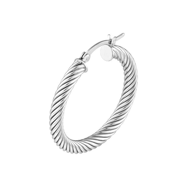 Sterling Silver Twist Hoop Earrings