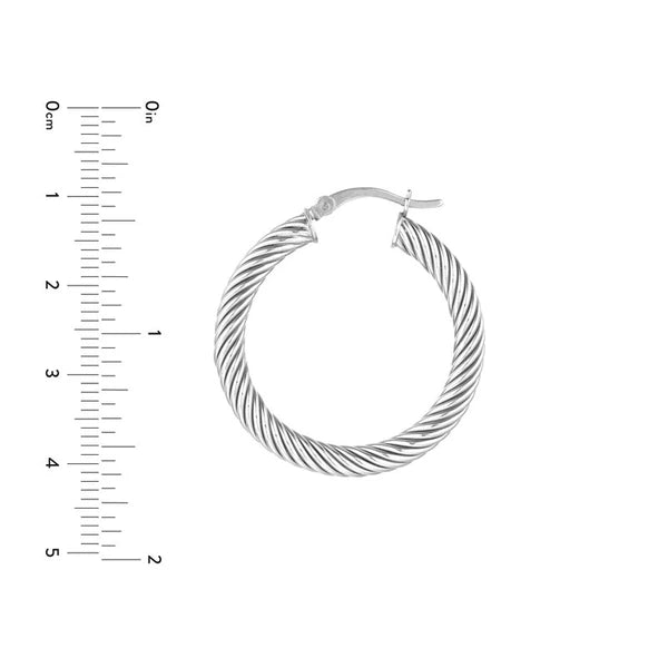 Sterling Silver Twist Hoop Earrings