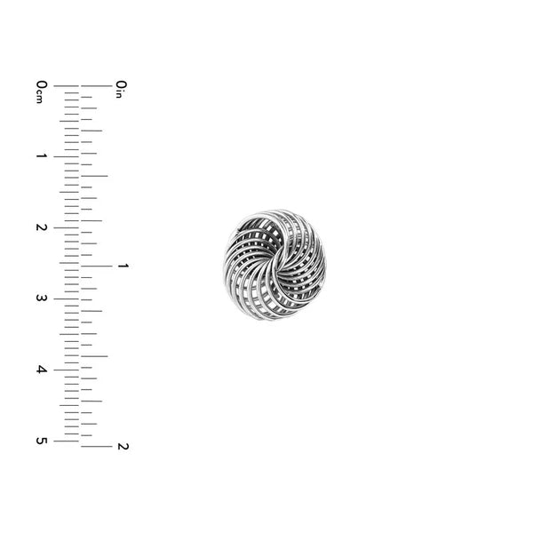 Sterling Silver Spiral Love Knot Stud Earrings on Post Back