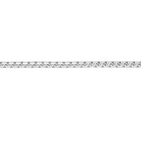 Sterling Silver 1.7mm Round Box Chain with Pear Lobster Lock