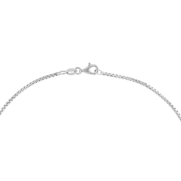 Sterling Silver 1.7mm Round Box Chain with Pear Lobster Lock