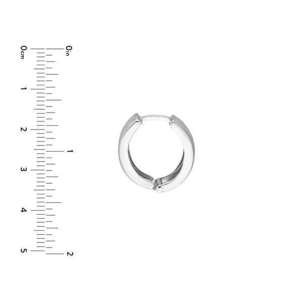 Sterling Silver Satin Hoop Earrings with North Star