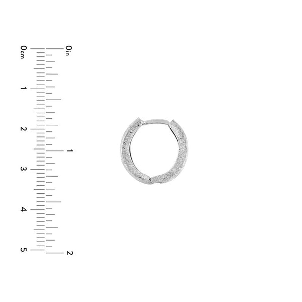 Sterling Silver Laser Hoop Earrings with Diamond-Cut