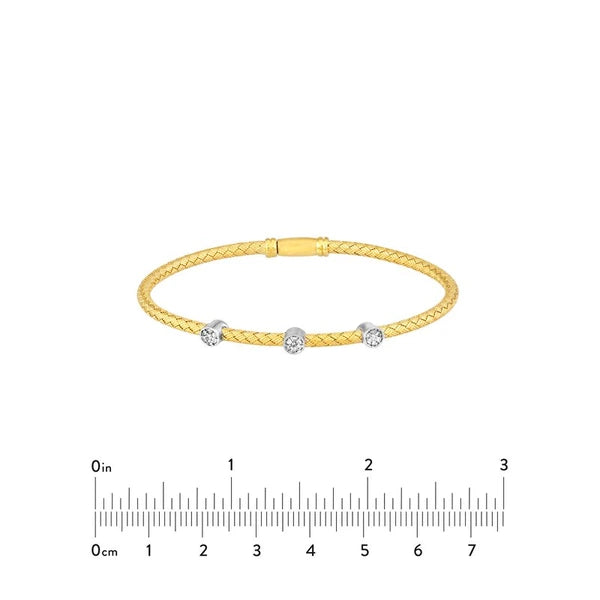Diamond Trio Station Mesh Bangle