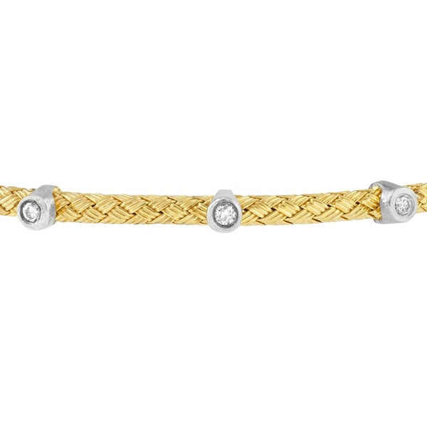 5-Diamond Yellow/White Mesh Bangle