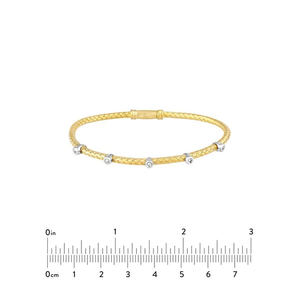 5-Diamond Yellow/White Mesh Bangle