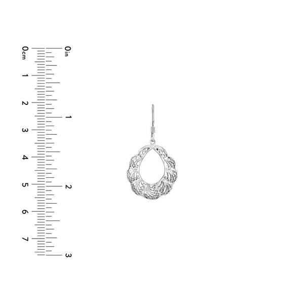 Plated Sterling Silver Filigree Open Circle Earrings