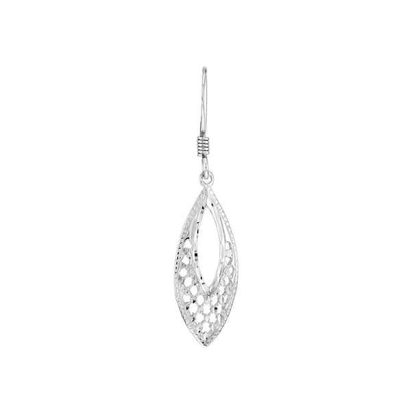Plated Sterling Silver Filigree Marquise Earrings