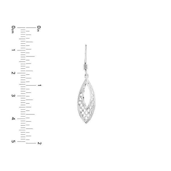 Plated Sterling Silver Filigree Marquise Earrings