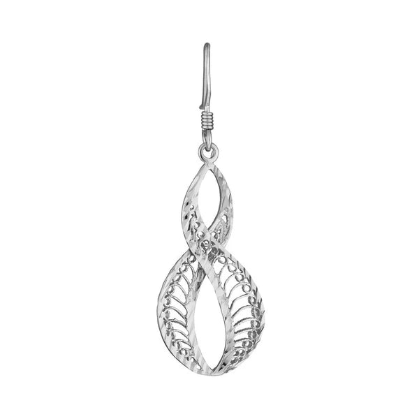 Plated Sterling Silver Filigree Figure 8 Earrings