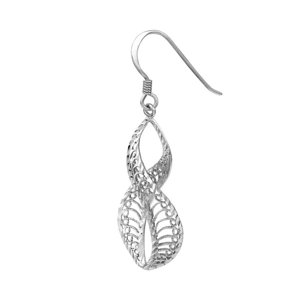 Plated Sterling Silver Filigree Figure 8 Earrings