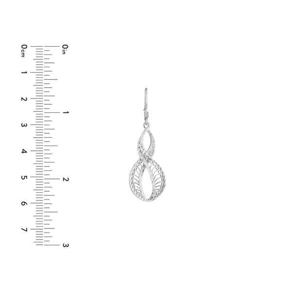 Plated Sterling Silver Filigree Figure 8 Earrings