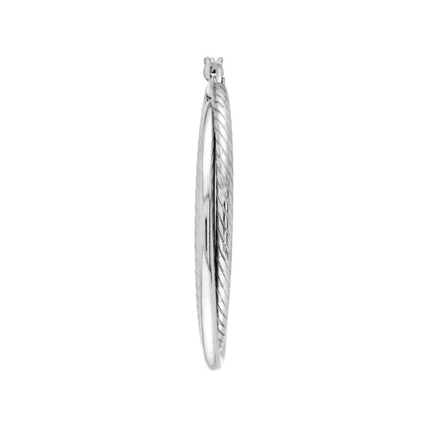 Sterling Silver Polished and Twisted Double Hoop Earrings