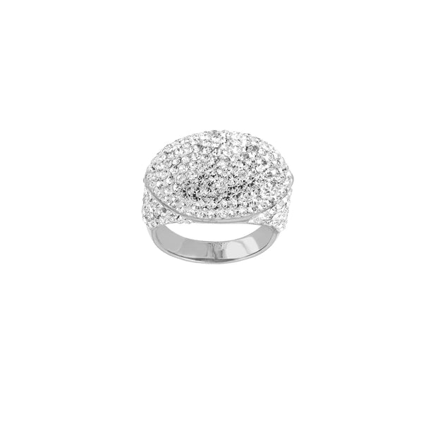 White Crystal Dome Ring