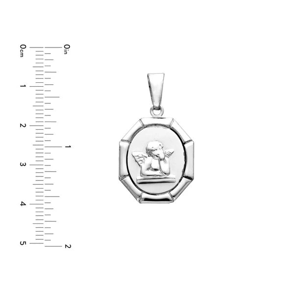 SS 8 Sided Angel Pendant