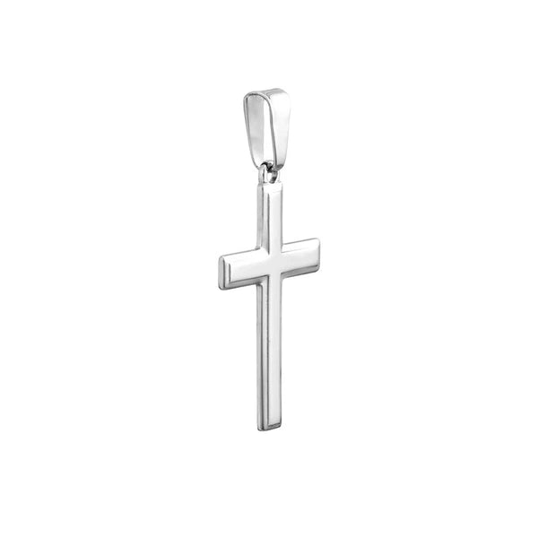 SS Large Square Embossed Cross Pendant