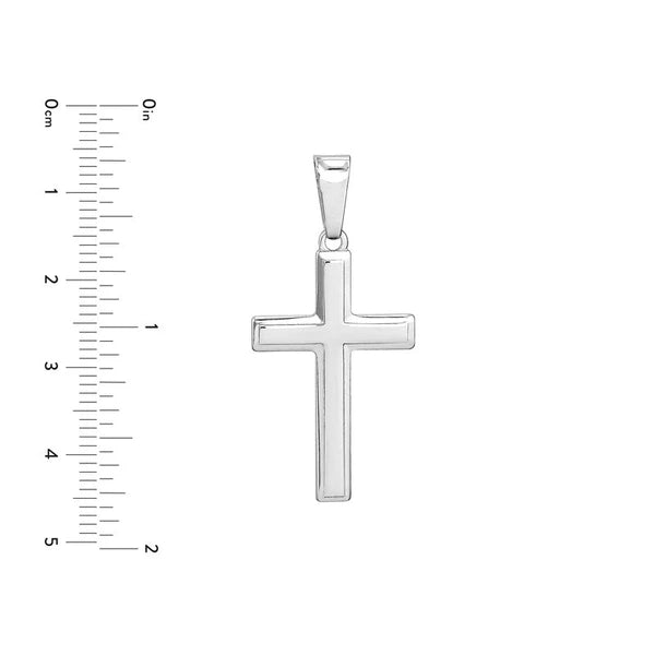 SS Large Square Embossed Cross Pendant